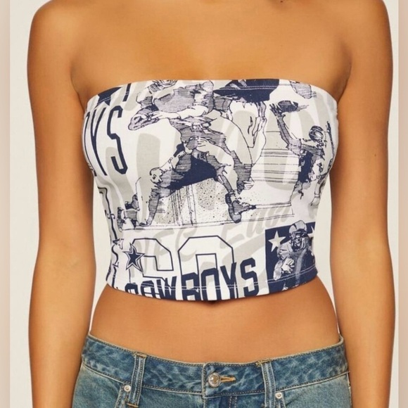 NEW Women's Dallas Cowboys Blue Graphic Tube Top Medium - Picture 4 of 7